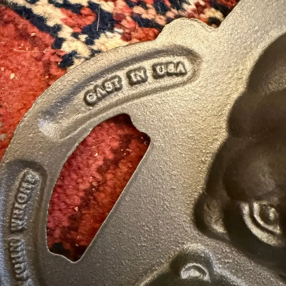UNUSED 1984 John Wright Teddy Pan 7-1/2” x 15”‎ Cast Iron Bakeware